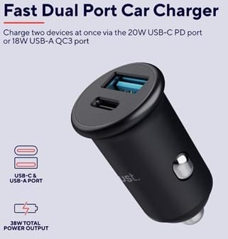 Trust Maxo snelle autolader 38 W 1 x USB-A en 1 x USB-C-3