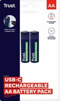 Trust USB-C herlaadbare batterijen AA, blister van 2 stuks-2