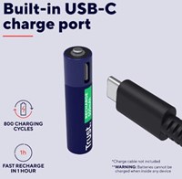 Trust USB-C herlaadbare batterijen AAA, blister van 2 stuks-3