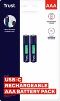 Trust USB-C herlaadbare batterijen AAA, blister van 2 stuks-2