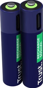 Trust USB-C herlaadbare batterijen AAA, blister van 2 stuks