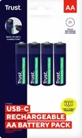 Trust USB-C herlaadbare batterijen AA, blister van 4 stuks-2
