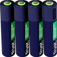 Oplaadbare batterijen AAA Trust USB-C herlaadbaar blister van 4 stuks