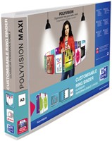 Presentatie ringband Elba Polyvision Maxi A3 dwars 4-rings D-mech 30mm transparant