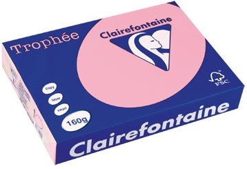 Clairefontaine gekleurd papier Trophée Pastel A4 160 g 250 vel roze