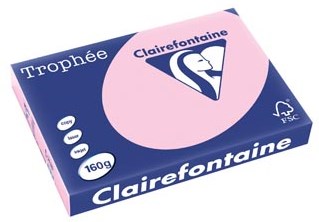 Clairefontaine Trophée Pastel, gekleurd papier, A3, 160 g, 250 vel, roze