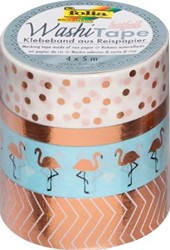 Folia washi tape rood pak met 4 stuks