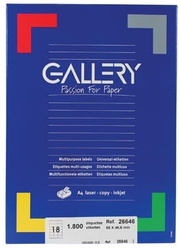 Gallery universele etiketten  66 x 46,6mm 18 etiketten per vel