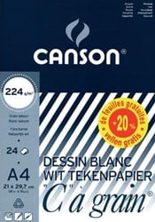Canson tekenblok C à grain® A4 papier van 224 g/m²