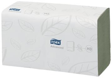Papieren handdoekjes Tork Advanced H3 dubbellaags groen-2
