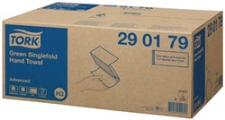 Papieren handdoekjes Tork Advanced H3 dubbellaags groen