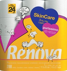 Renova Purissimo toiletpapier 3-laags 200 vellen pak van 24 rollen