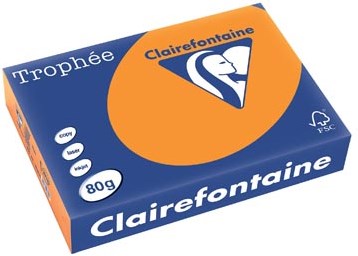 Clairefontaine Trophée Intens gekleurd papier A4 80 g 500 vel fluo oranje
