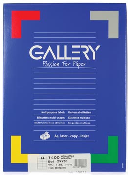 Gallery universele etiketten  99,1 x 38,1mm 14 etiketten per vel