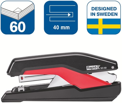 Nietmachine Rapid SO60 Fullstrip 60vel 24/8 zwart/rood-2