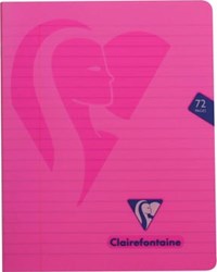 Clairefontaine schrift mimesys voor A5 72 bladzijden kaft in Pp gelijnd geassorteerde kleuren