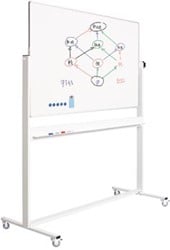 Verrijdbaar magnetisch whiteboard, gelakt staal en aluminium, 100 x 150 cm