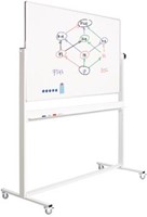 Verrijdbaar magnetisch whiteboard, gelakt staal en aluminium, 90 x 120 cm