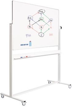 Verrijdbaar magnetisch whiteboard, gelakt staal en aluminium, 90 x 120 cm