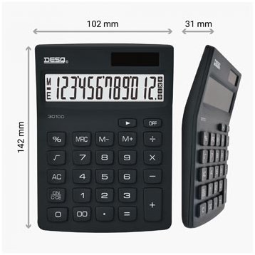Desq bureaurekenmachine New Generation Compact 30100, zwart-2