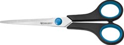 Westcott schaar Easygrip, ft 17,5 cm, rechts en links, scherpe punt, RVS, blauw/zwart, blister van 1 stuk