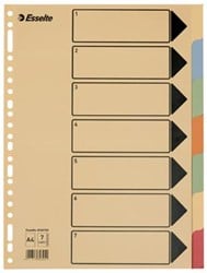 Kartonnen tabbladen A4 7 tabs 23 perforatiegaten