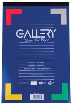 Gallery schrijfblok A4 gelinieerd  100 vel
