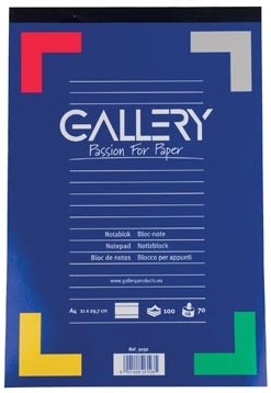 Schrijfblok A4 gelinieerd kopgeniet 100 vel Gallery