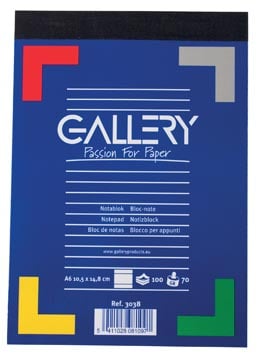 Gallery schrijfblok A6 gelinieerd 100 vel