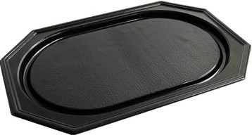 Cateringschaal uit gerecycleerd PET 55 x 36 cm zwart pak van 10 stuks