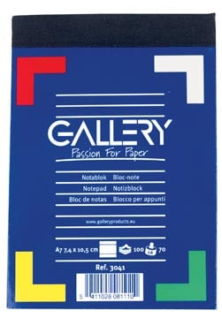 Schrijfblok A7 gallery gelinieerd 100 vel