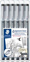 Staedtler fineliner Pigment Liner etui van 4 + 2