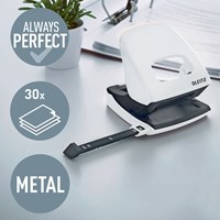 Leitz WOW 5008 perforator 2 gaats 30vel parelwit-1