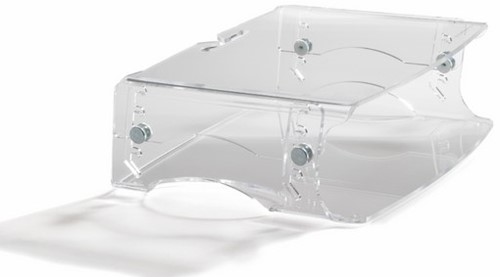 Verstelbare monitor verhoger Bakker Elkhuizen Q-riser 130 acryl monitor stand 50kg single transparent