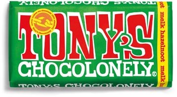 Chocolade Tony's Chocolonely reep 180gr melk hazelnoot