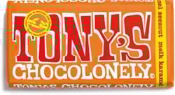 Chocolade Tony's Chocolonely reep 180gr melk karamel zeezout
