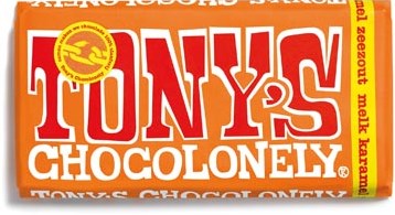 Chocolade Tony's Chocolonely reep 180gr melk karamel zeezout