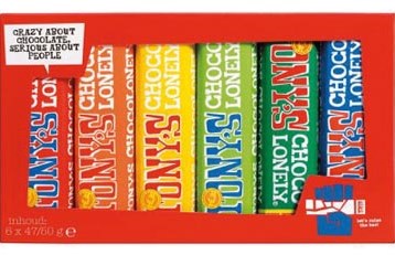 Chocolade Tony's Chocolonely reep 47/50gr assorti à 6 stuks