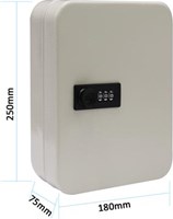 Sleutelkast met combinatieslot voor 48 sleutels wit-2