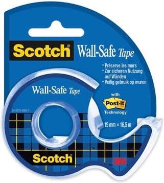 Scotch Wall-Safe tape ft 19 mm x 16,5 m, op blister