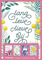 Hallmark kaarten met tekst: lang leve lieve jij, blister van 8 stuks