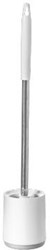Kunststof toiletborstel met ronde voet ophangbaar wit