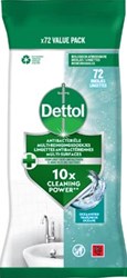 Reinigingsdoekjes Dettol antibacterieël Ocean 72st