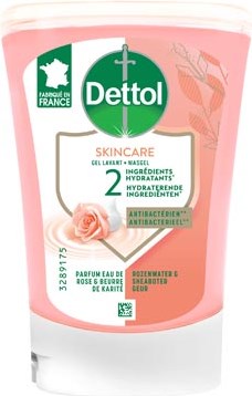 Dettol no touch handzeep Nourish  rozenwater en sheaboter  navulling van 250 ml