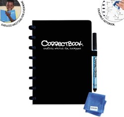 Correctbook A5 gelijnd uitwisbaar / herbruikbaar schrift zwart