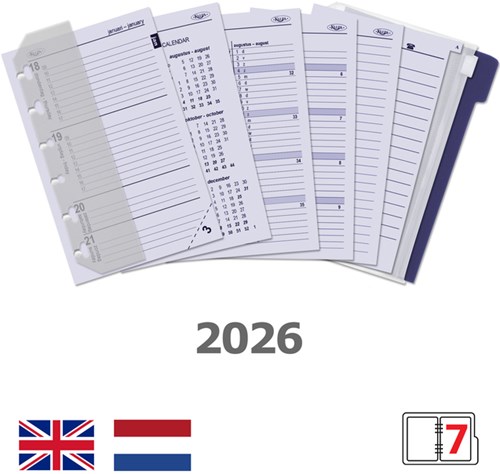 Agendavulling 2025 Kalpa Pocket jaardoos 7dagen/2pagina's