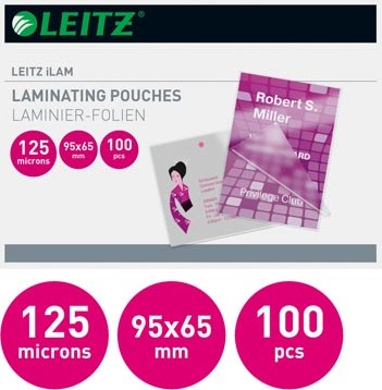 Leitz Eva lamineerhoes 65 x 95 mm 250 micron (2 x 125 micron) pak van 100 stuks-2