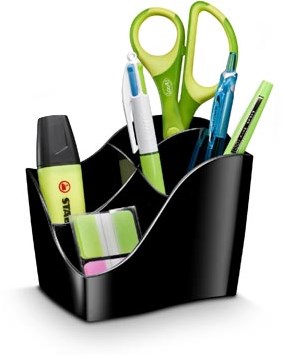 Zwart pennenbakje met 4 vakken CEP Ellypse GreenSpirit