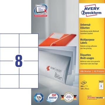 Avery etiketten 105 x 74mm 8 etiketten per vel-3