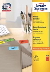 Avery Etiketten ILC 70 x 37 mm 2400 etiketten per doos 24 per blad kleur: rood